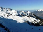 Ausblick auf das Skigebiet am Maschgenkamm
