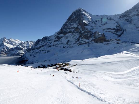 Blick vom Lauberhorn zur Kleinen Scheidegg