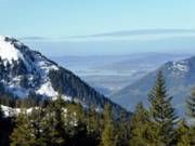Ausblick auf Zürichsee und Schweizer Mittelland