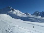Blick auf die Pisten an der Weißspitzbahn