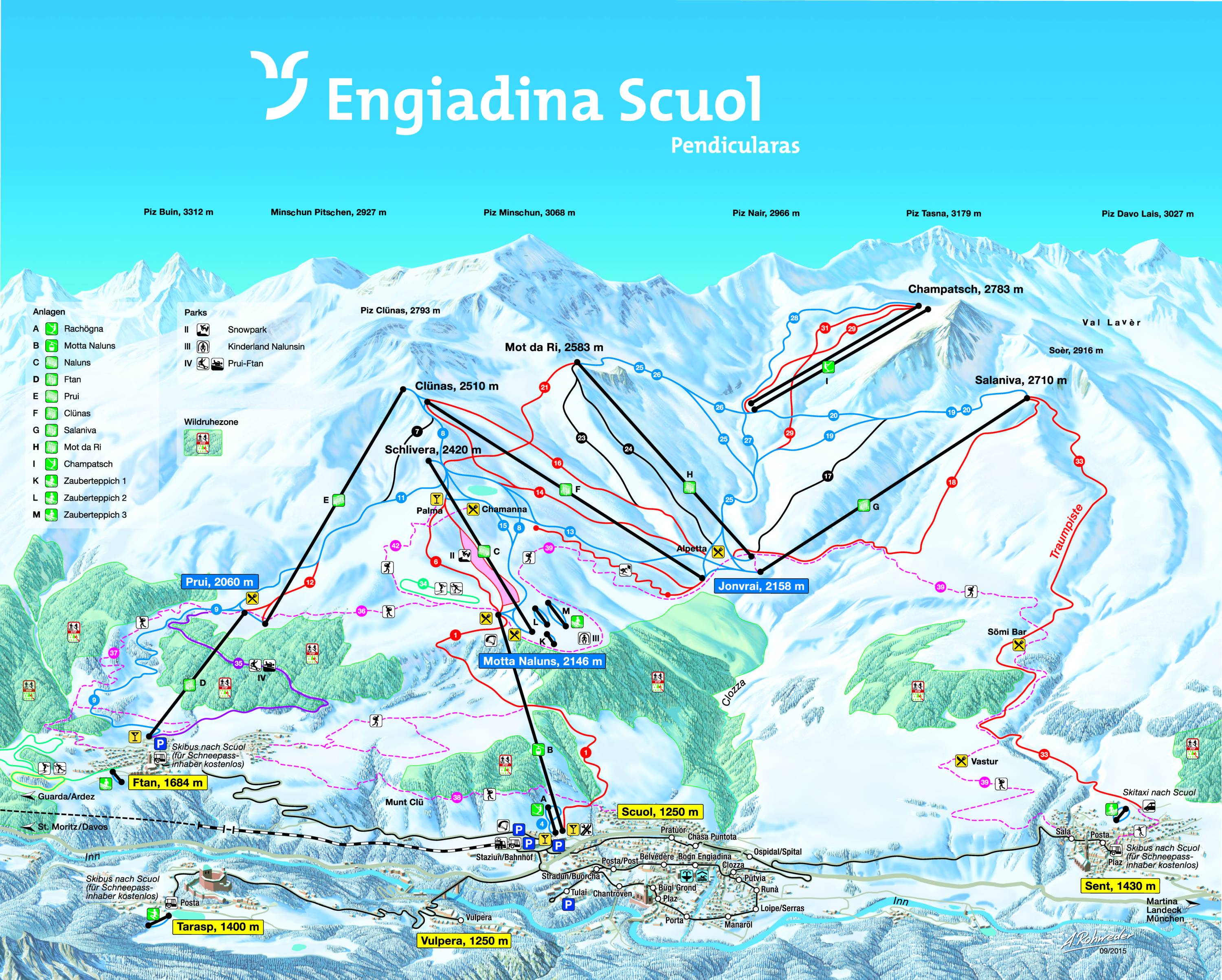 Pistenplan Scuol Motta Naluns 